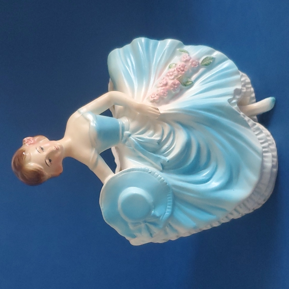 Rare Vintage Rubens Planter Dancing Lady Ruffle Skirt Made In Japan Foil Sticker